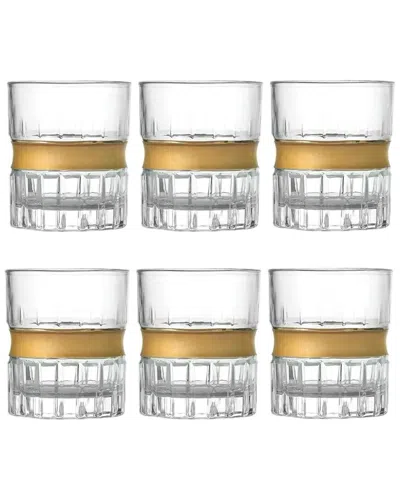 Godinger Set Of 6 Goldband Regine Shot Glasses In Transparent