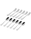 Godinger Set Of 6 Olympia Sandblasted 18/10 Stainless Steel 12pc Flatware Set In Silver