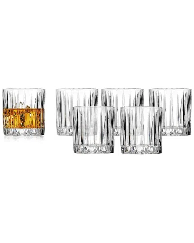 Godinger Set Of 6 Parallels Double Old Fashioned Glasses In Clear
