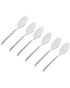 Godinger Set Of 6 Ramp Mirrored 18/0 Stainless Steel Teaspoon In Silver