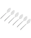 Godinger Set Of 6 Ramp Mirrored 18/0 Stainless Steel Teaspoon In Silver