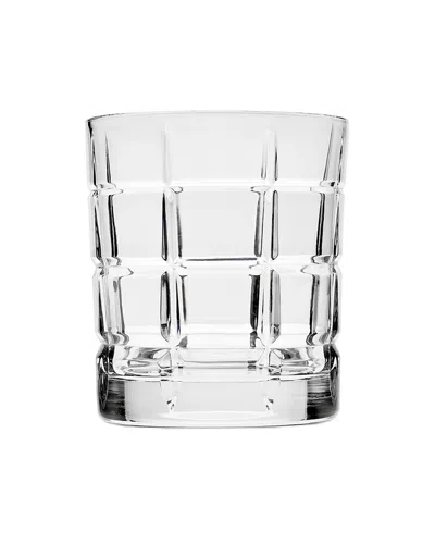 Godinger Set Of Four 10oz Plaid Double Old Fashioned Glasses In Transparent