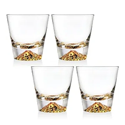Godinger Sierra Gold Novo Double Old Fashioned Glasses, Set Of 4 In Clear