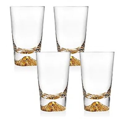 Godinger Sierra Gold Novo Highball Glasses, Set Of 4 In Clear