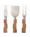 Godinger Signature Collection Acacia Wood 3 Piece Cheese Knife Set In Brown