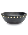GODINGER SIGNATURE COLLECTION ACACIA SMALL WOOD BOWL WITH METAL STUDS