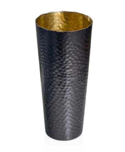 Godinger Signature Collection Enamel And Gold-tone 13" Vase In Black