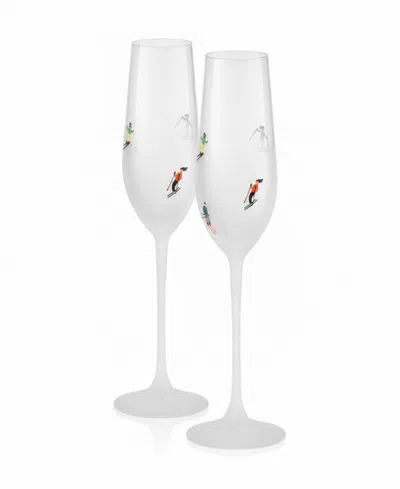 Godinger Ski Patrol Champagne Flutes, Set Of 2 In Transparent