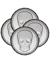 Godinger Skull Stackable Coaster Set In Gray