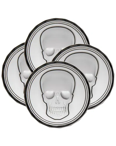 Godinger Skull Stackable Coaster Set In Gray