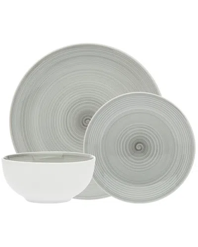 Godinger Spiral Grey 12 Piece Porcelain Dinnerware Set