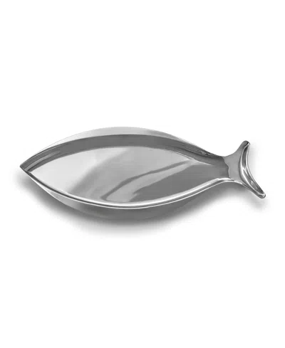 Godinger Stainless Steel 7" Small Fish Platter In Gray