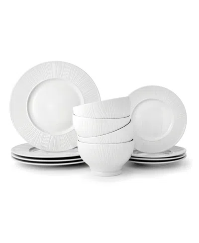 Godinger Starburst Porcelain 12-pc. Dinnerware Set, Service For 4 In White