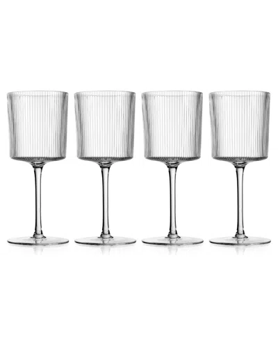 GODINGER SULLIVAN STREET FLUTED RED WINE GLASSES, SET OF 4