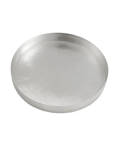 Godinger Temari Hammered 13" Round Serving Tray In Silver