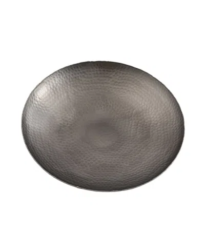 Godinger Temari Hammered Gunmetal 11.12" Round Platter In Gray