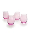Godinger Set Of 4 Veneto Frost Stemless Wine Glasses In Pink