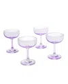 Godinger Veneto Champagne Coupe Glasses, Set Of 4 In Lavender