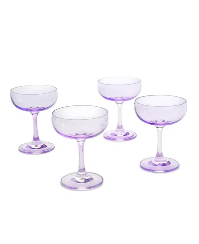 Godinger Veneto Champagne Coupe Glasses, Set Of 4 In Lavender