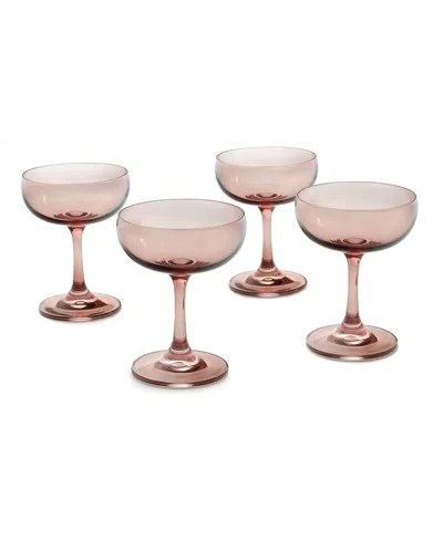 Godinger Veneto Champagne Coupe Glasses, Set Of 4 In Pink