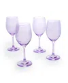 Godinger Veneto Ballet White Wine Glasses, Set Of 4 In Lavender