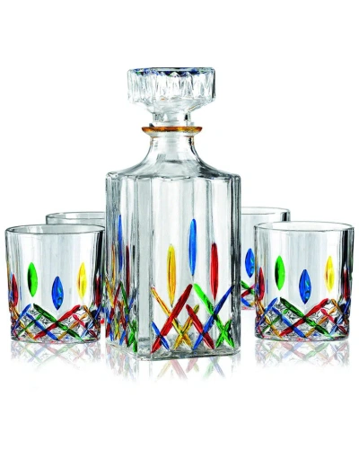 Godinger Venice 5pc Whiskey Decanter Set In Multi