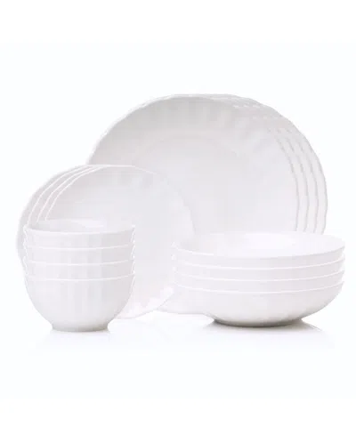 Godinger Viera Porcelain 16-pc. Dinnerware Set, Service For 4 In White
