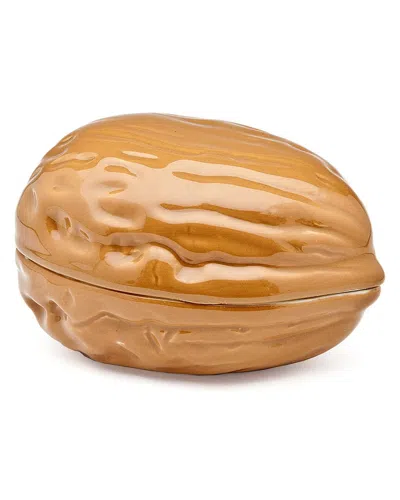 Godinger Walnut Porcelain Snack Jar In Brown