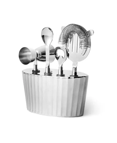 Godinger Waves Stainless Steel 5-pc. Bar Tool Set In Silver