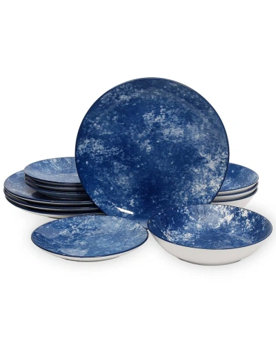 Godinger Wingate Blue Porcelain 12pc Dinnerware Set
