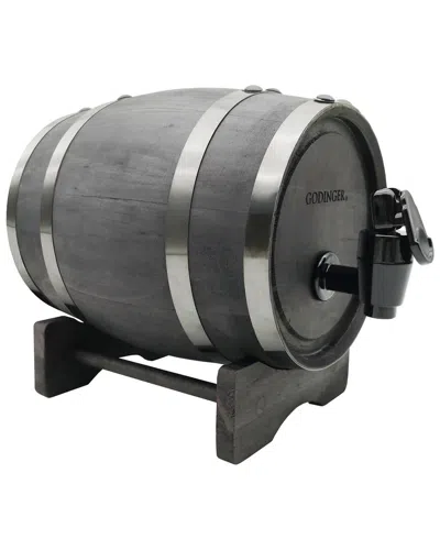 Godinger Wood Barrel Black & Midnight Beverage Dispenser
