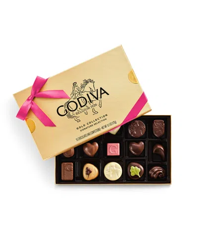 Godiva Assorted Chocolate Gold Gift Box With Azalea Ribbon, 15-pc. In Transparent