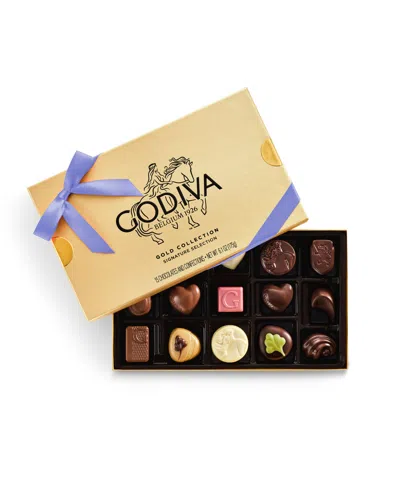Godiva Assorted Chocolate Gold Gift Box With Iris Ribbon, 15-pc. In Transparent