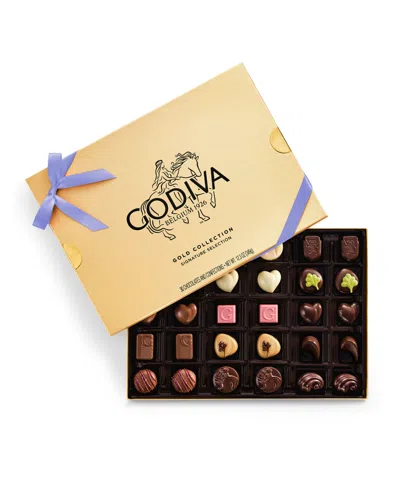 Godiva Assorted Chocolate Gold Gift Box With Iris Ribbon, 30-pc. In Transparent