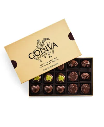 Godiva Assorted Dark Chocolate Gold Gift Box, 15 Pieces In Brown