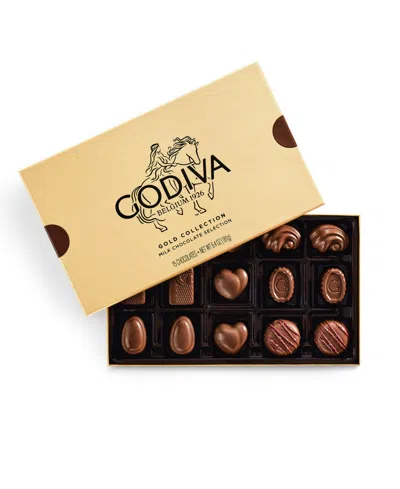 Godiva Assorted Milk Chocolate Gold Gift Box, 15 Pieces In Brown