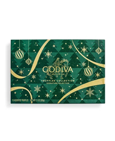 Godiva Chocolate Truffle Holiday Gift Box, 15 Pieces In Green