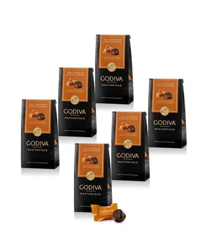 Godiva Dark Caramel Chocolate Ganache Masterpiece Small Bag, 6-pack In Multi