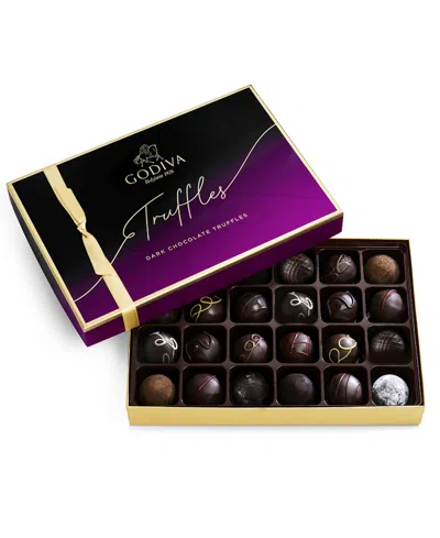 Godiva Dark Truffles Gift Box, 24 Pieces In Transparent