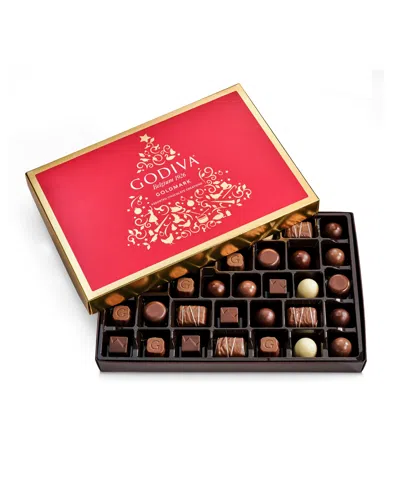 Godiva Holiday Goldmark Assorted Chocolate Gift Box, 36 Pieces In Red