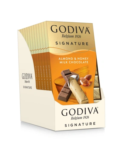 Godiva Signature Almond And Honey Milk Chocolate Mini Bars, Set Of 12 In No Color