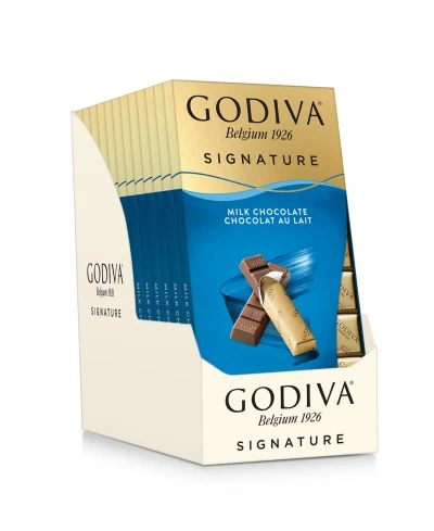 GODIVA SIGNATURE MILK CHOCOLATE MINI BARS, SET OF 12