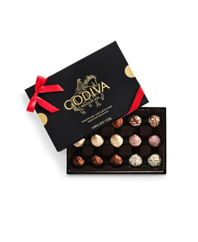 Godiva Signature Truffles Assorted Chocolate Gift Box With Red Ribbon, 15 Pieces In Black
