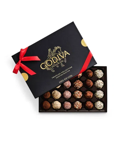 Godiva Signature Truffles Assorted Chocolate Gift Box With Red Ribbon, 24 Pieces In Transparent