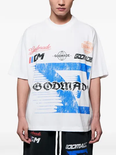 Godmade 7 Speed Graphic-print T-shirt In White