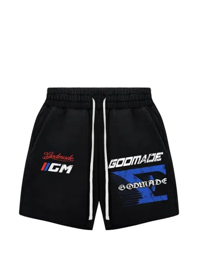 Godmade 7 Speed Logo-print Shorts In Black