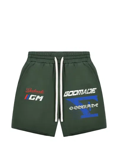 Godmade 7 Speed Logo-print Track Shorts In Green