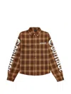 Godmade Broken Script Check Shirt In Brown