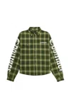 Godmade Broken Script Check-print Shirt In Green