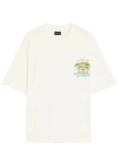 Godmade Chateau Printed Cotton T-shirt In White